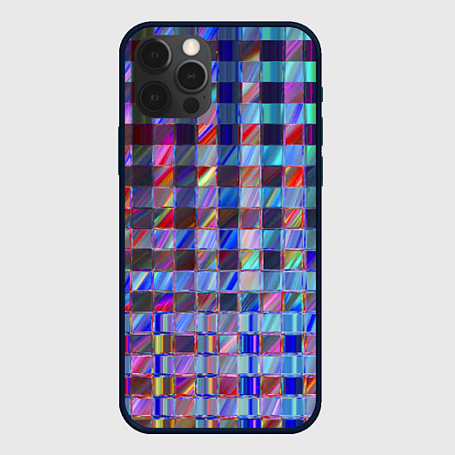 Чехол iPhone 12 Pro Голографическа сетка / 3D-Черный – фото 1