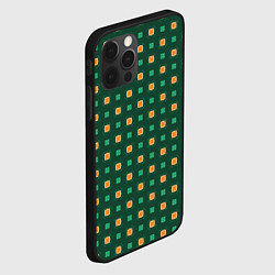 Чехол для iPhone 12 Pro Текстура из квадратиков, цвет: 3D-черный — фото 2