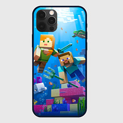 Чехол для iPhone 12 Pro Стив и Алекс под водой, цвет: 3D-черный