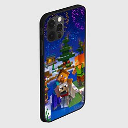 Чехол для iPhone 12 Pro Новый год в Майнкрафт, цвет: 3D-черный — фото 2