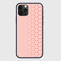 Чехол для iPhone 12 Pro Розовый узорчатый градиент, цвет: 3D-черный