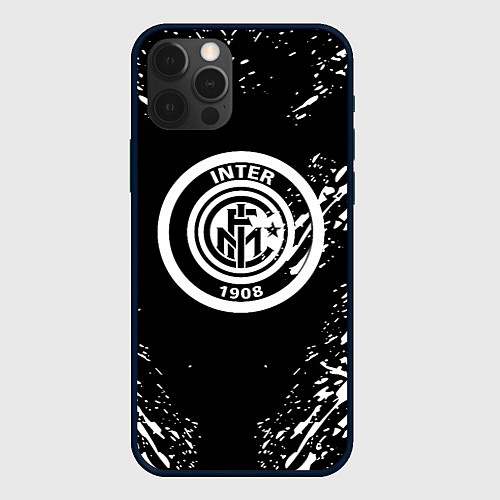 Чехол iPhone 12 Pro Inter белые штрихи красок / 3D-Черный – фото 1