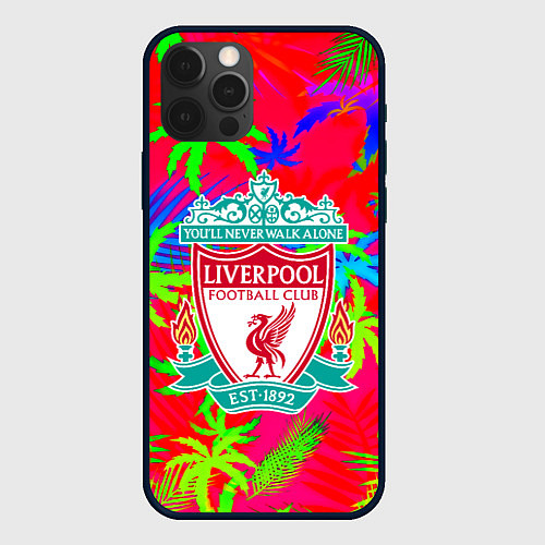 Чехол iPhone 12 Pro Liverpool тропический неон / 3D-Черный – фото 1