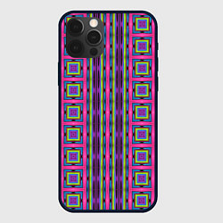 Чехол для iPhone 12 Pro Геометрические яркие полосы, цвет: 3D-черный