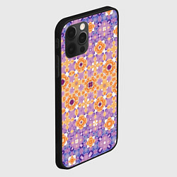 Чехол для iPhone 12 Pro Узорчатая метаморфоза сиренево-оранжевая, цвет: 3D-черный — фото 2