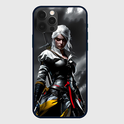 Чехол iPhone 12 Pro Цири из Ведьмака / 3D-Черный – фото 1