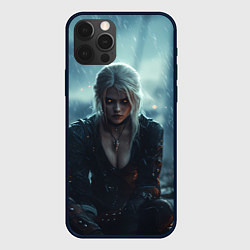 Чехол для iPhone 12 Pro Цири сидит под дождем, цвет: 3D-черный