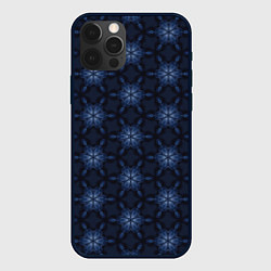 Чехол для iPhone 12 Pro Геометрический цветочный паттерн, цвет: 3D-черный