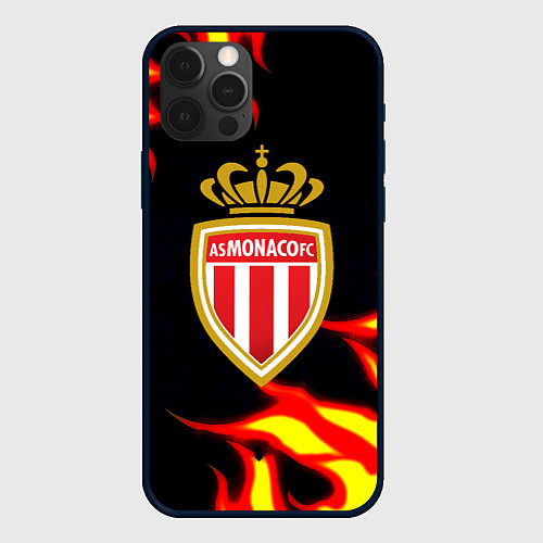 Чехол iPhone 12 Pro Монако огненный фон текстура / 3D-Черный – фото 1