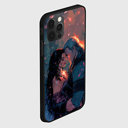 Чехол для iPhone 12 Pro Йеннифэр и Геральт и розовые лепестки, цвет: 3D-черный — фото 2