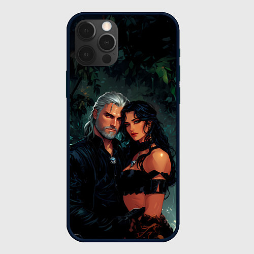 Чехол iPhone 12 Pro Йеннифэр и Геральт снова вместе / 3D-Черный – фото 1