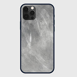 Чехол iPhone 12 Pro Абстракция - rare white strokes on gray