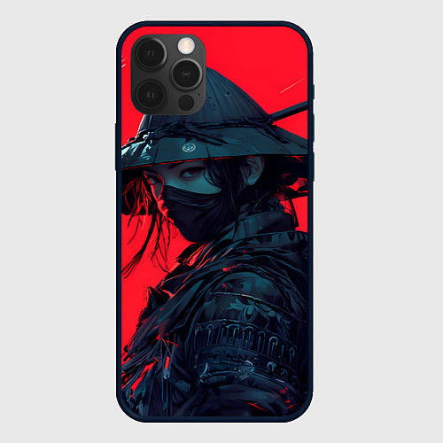 Чехол iPhone 12 Pro Девушка самурай / 3D-Черный – фото 1