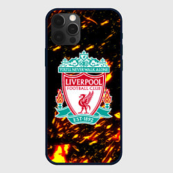 Чехол для iPhone 12 Pro Liverpool краски огненные, цвет: 3D-черный