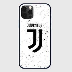 Чехол для iPhone 12 Pro Juventus черные краски всплеск, цвет: 3D-черный