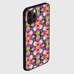 Чехол для iPhone 12 Pro Разноцветные узорчатые ромбы, цвет: 3D-черный — фото 2