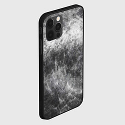 Чехол для iPhone 12 Pro Абстракция - black and white metal scuffs, цвет: 3D-черный — фото 2