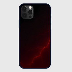 Чехол iPhone 12 Pro Красная молния на черном