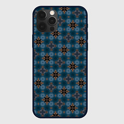 Чехол iPhone 12 Pro Сине-черный узорчатый паттерн
