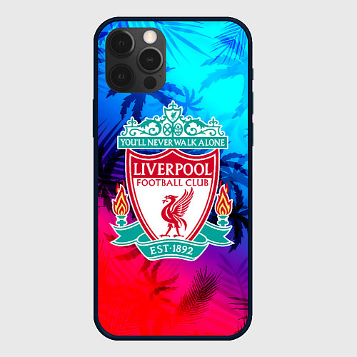 Чехол iPhone 12 Pro Liverpool неоновые тропики / 3D-Черный – фото 1