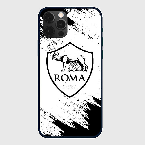 Чехол iPhone 12 Pro ROMA черно белые штрихи / 3D-Черный – фото 1