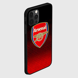 Чехол для iPhone 12 Pro Arsenal текстура полосы красные, цвет: 3D-черный — фото 2
