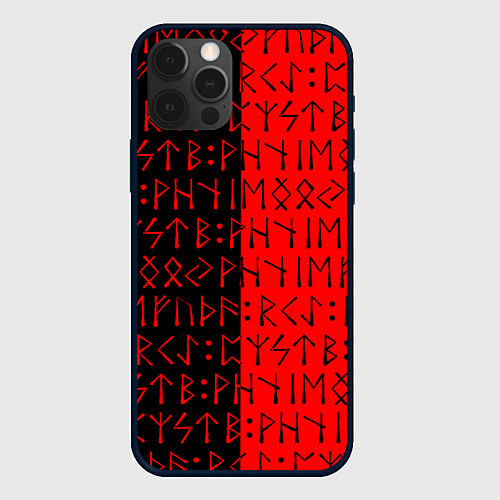 Чехол iPhone 12 Pro Руны символы / 3D-Черный – фото 1
