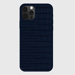 Чехол для iPhone 12 Pro Синий тон берлинская лазурь текстура с полосами, цвет: 3D-черный