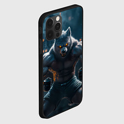 Чехол для iPhone 12 Pro Агрессивный волк боец, цвет: 3D-черный — фото 2