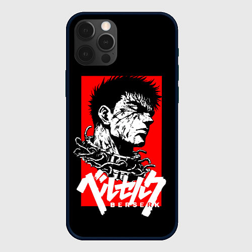 Чехол iPhone 12 Pro Берсерк аниме / 3D-Черный – фото 1