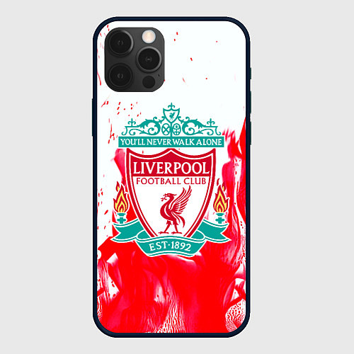 Чехол iPhone 12 Pro Liverpool розовый огонь / 3D-Черный – фото 1
