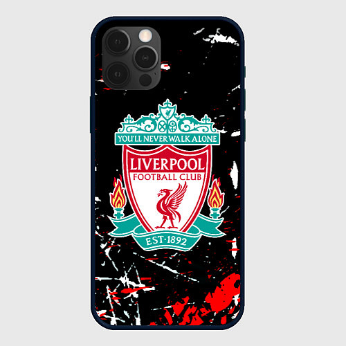 Чехол iPhone 12 Pro Liverpool штрихи красок / 3D-Черный – фото 1