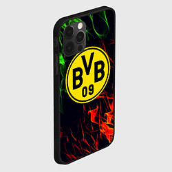 Чехол для iPhone 12 Pro Borussia flame toxic, цвет: 3D-черный — фото 2