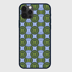 Чехол iPhone 12 Pro Зеленые и синие пуговицы