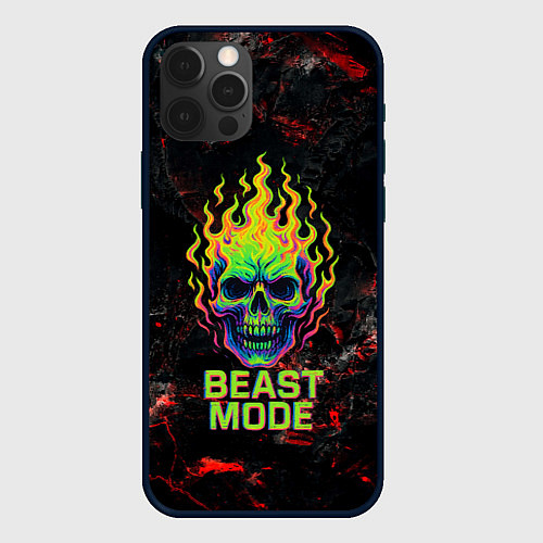 Чехол iPhone 12 Pro Beast mode череп / 3D-Черный – фото 1