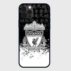Чехол для iPhone 12 Pro Liverpool японские символы краски, цвет: 3D-черный