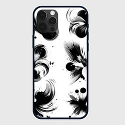 Чехол iPhone 12 Pro Чёрно-белая абстракция нейроарт