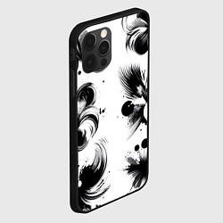 Чехол для iPhone 12 Pro Чёрно-белая абстракция нейроарт, цвет: 3D-черный — фото 2