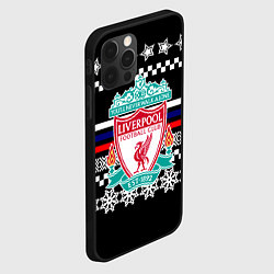 Чехол для iPhone 12 Pro Ливерпуль текстура триколор зима, цвет: 3D-черный — фото 2