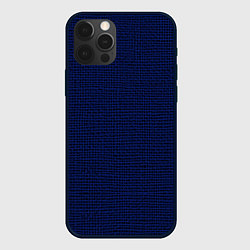 Чехол для iPhone 12 Pro Текстурированный чёрно-синий, цвет: 3D-черный
