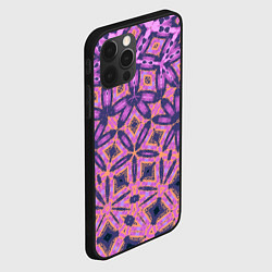 Чехол для iPhone 12 Pro Фиолетовая геометрическая метаморфоза, цвет: 3D-черный — фото 2