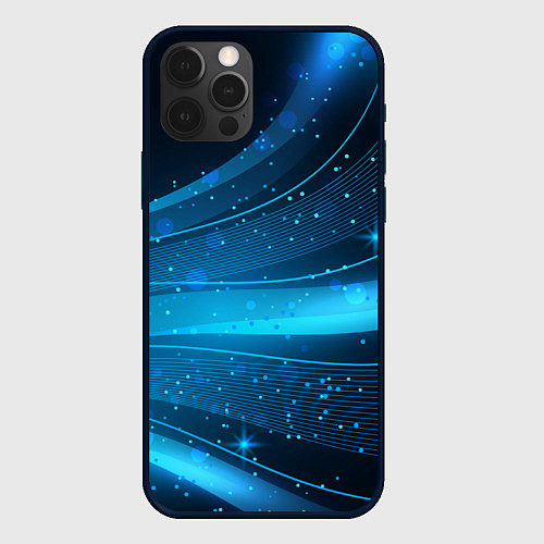 Чехол iPhone 12 Pro Абстракция волнистых линий / 3D-Черный – фото 1