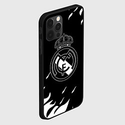Чехол для iPhone 12 Pro Реал Мадрид белый огонь, цвет: 3D-черный — фото 2