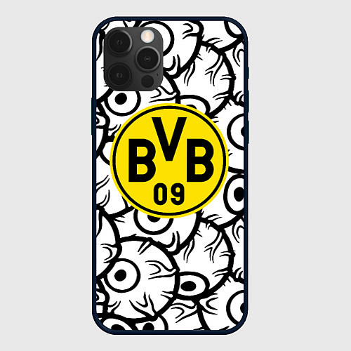 Чехол iPhone 12 Pro Borussia глаза текстура / 3D-Черный – фото 1