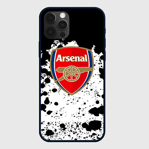 Чехол iPhone 12 Pro Арсенал черно белые краски / 3D-Черный – фото 1