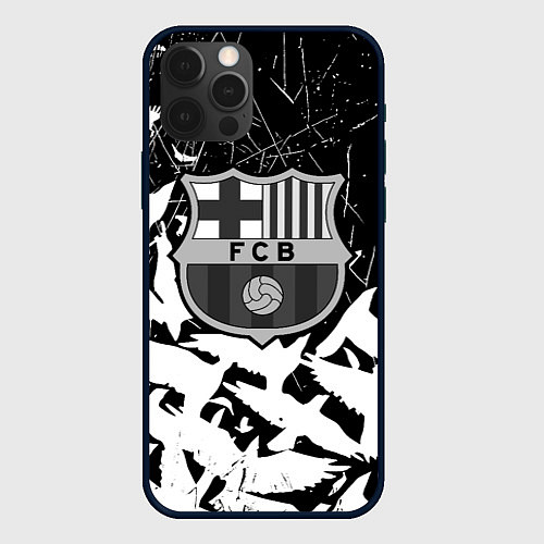 Чехол iPhone 12 Pro Barcelona черно белые птицы / 3D-Черный – фото 1