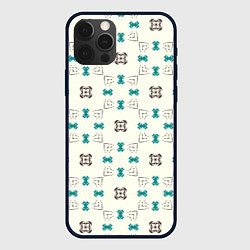 Чехол для iPhone 12 Pro Узорчатый паттерн в квадратных ячейках, цвет: 3D-черный