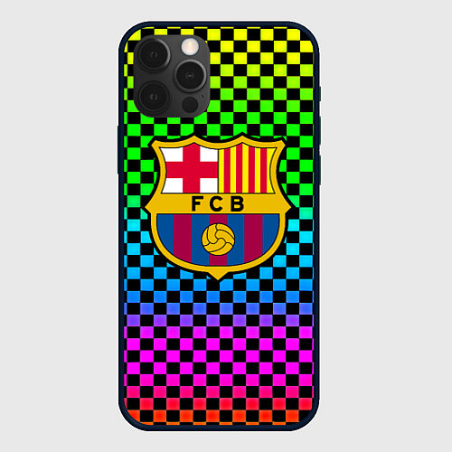 Чехол iPhone 12 Pro Barcelona gradient neon / 3D-Черный – фото 1