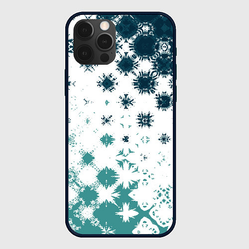 Чехол iPhone 12 Pro Узорчатые пятна по диагонали / 3D-Черный – фото 1