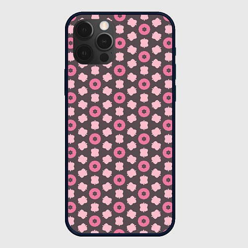 Чехол iPhone 12 Pro Абстрактная розовая текстура / 3D-Черный – фото 1